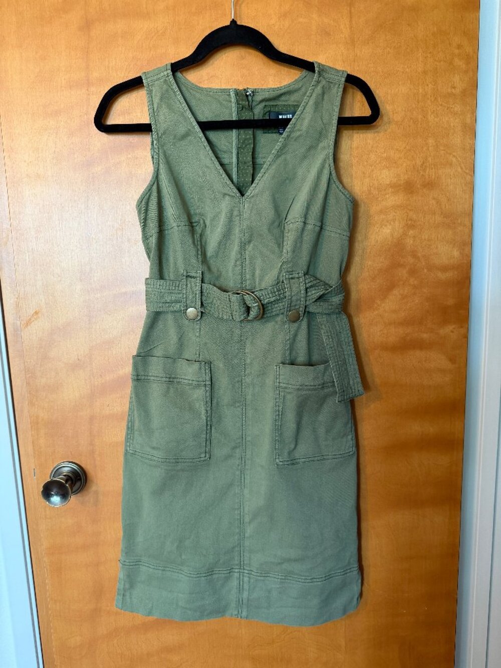 Anthropologie Maeve Oona Utility Dress Army Green Size 2P